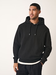 Black Floral Texture Hoodie - Image 4 of 10