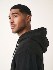 Black Floral Texture Hoodie - Image 5 of 10