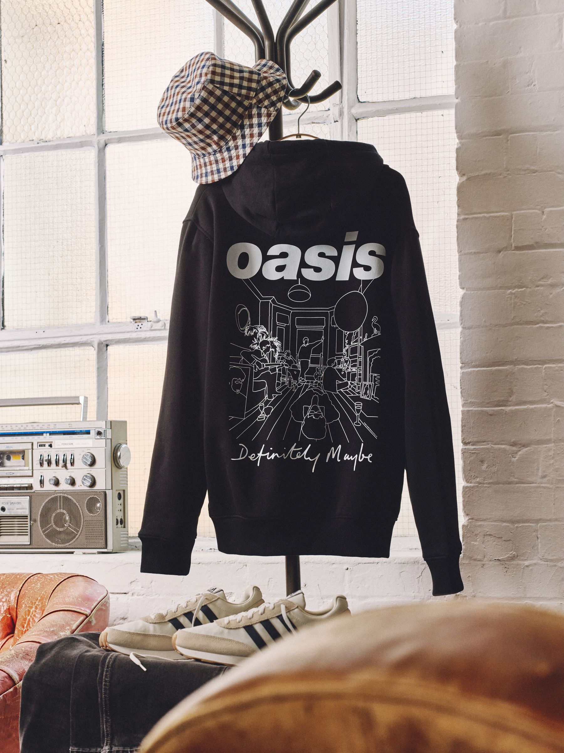 Buy Black Oasis Graphic Print License Hoodie from Next USA