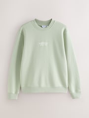 Light Green Cotton Rich Crew Graphic Sweatshirt - Image 7 of 9