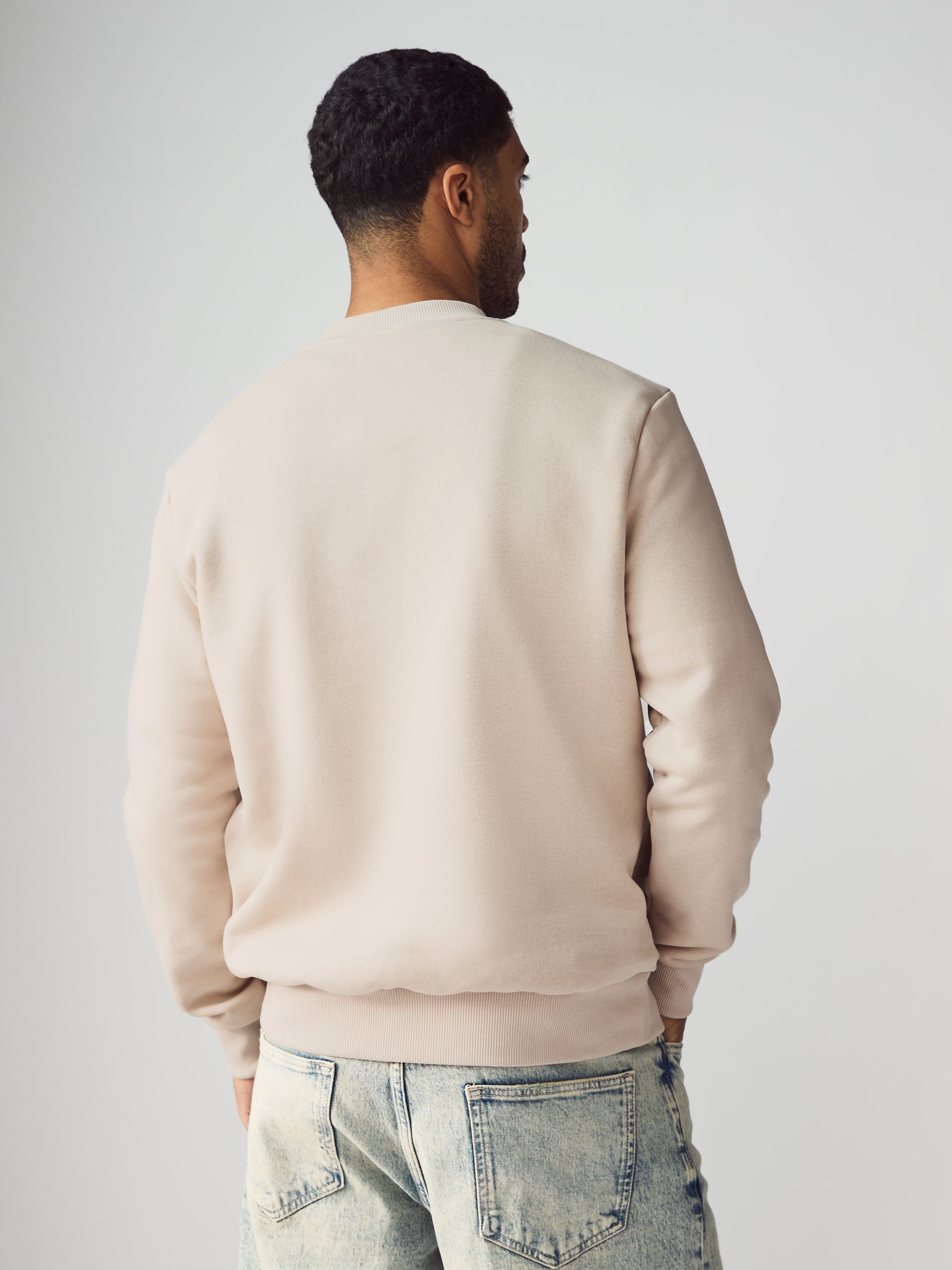 Buy Stone Cotton Rich Crew Graphic Print Sweatshirt from Next USA