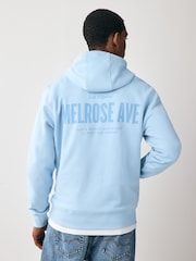 Blue Graphic Print Hoodie - Image 1 of 8