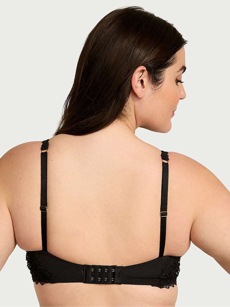 Victoria's Secret Black Unlined Demi Geo Daisy Lace Bra - Image 2 of 3