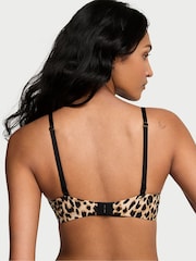 Victoria's Secret Leopard Brown Add 2 Cups Push Up Bombshell Lace Trim Bra - Image 2 of 4