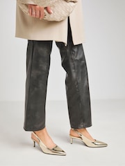 Simply Be Gold Slingback Court Shoes In Extra Wide Fit - Image 3 of 4