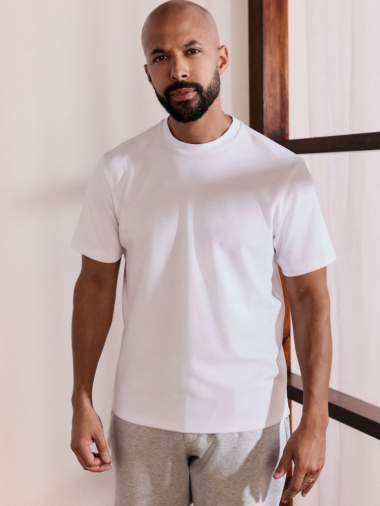 White Regular Fit Smart Soft Touch Heavyweight T-Shirt - Image 1 of 7