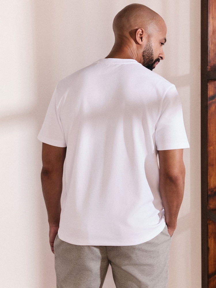 White Regular Fit Smart Soft Touch Heavyweight T-Shirt - Image 2 of 7