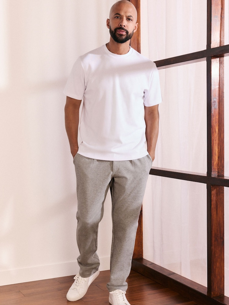 White Regular Fit Smart Soft Touch Heavyweight T-Shirt - Image 3 of 7