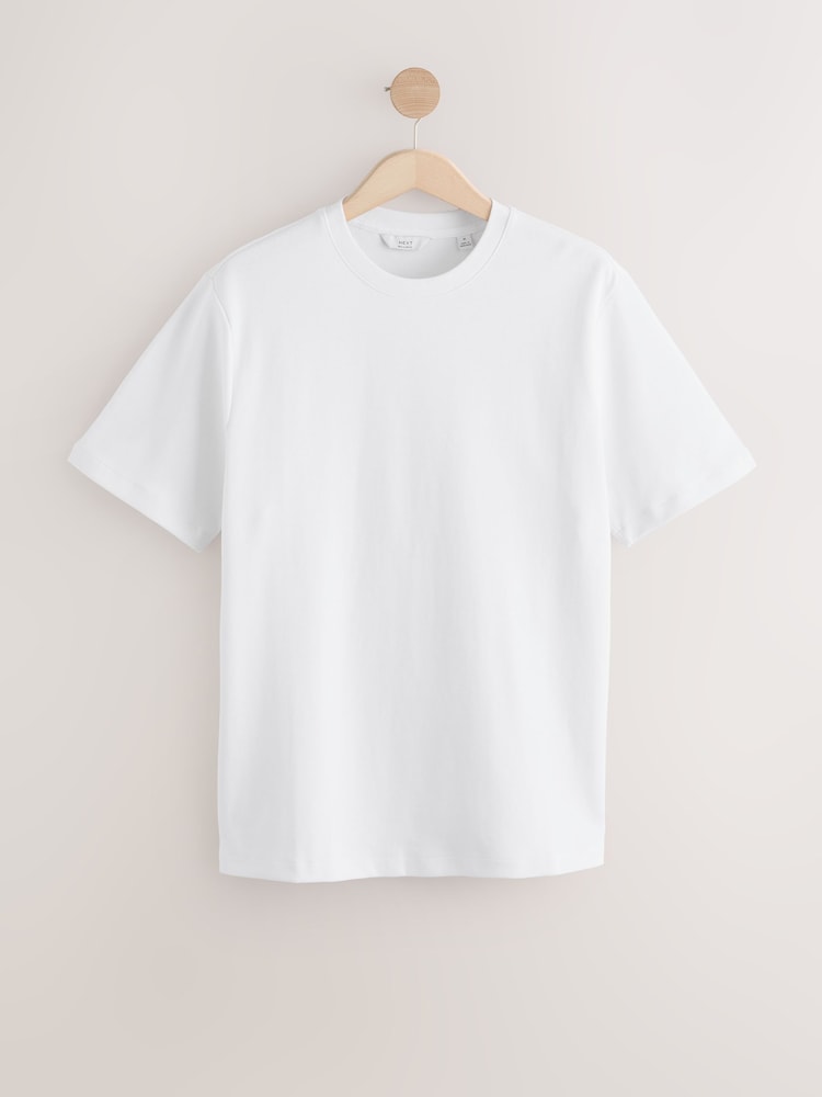 White Regular Fit Smart Soft Touch Heavyweight T-Shirt - Image 6 of 7