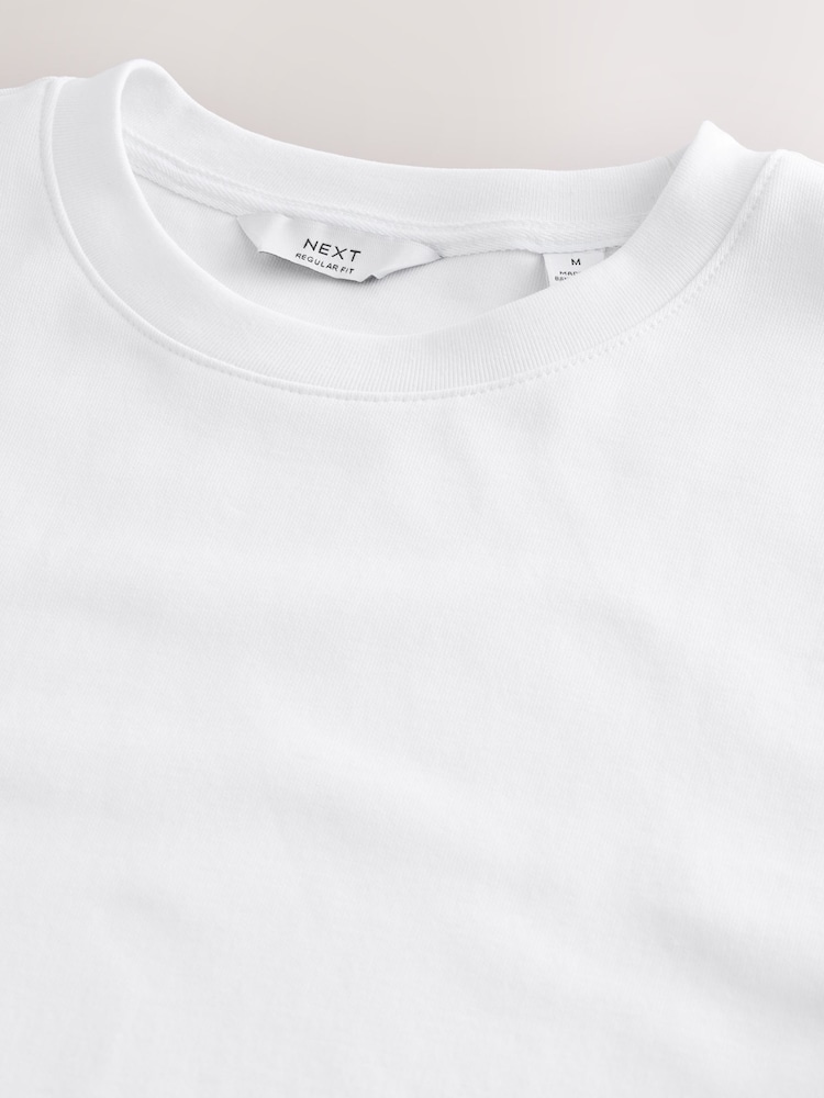 White Regular Fit Smart Soft Touch Heavyweight T-Shirt - Image 8 of 8