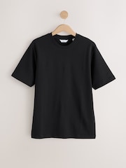 Schwarz - Reguläre Passform - Elegantes T-Shirt aus schwerem Material und weichem Tragegefühl - Bild 6 von 8