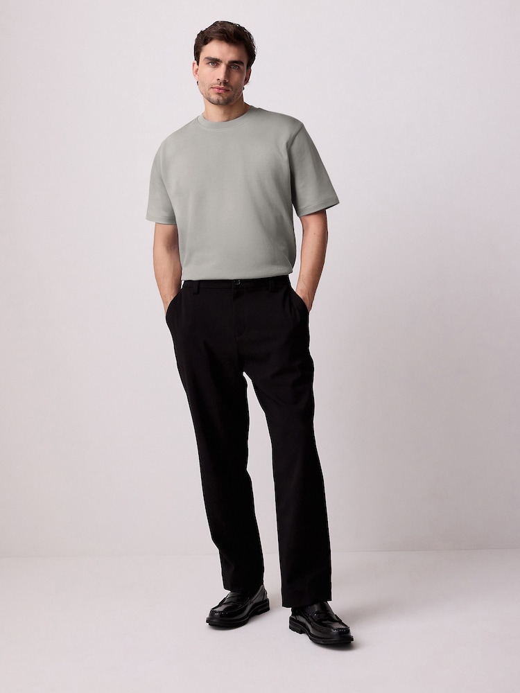 Eisgrau - Reguläre Passform - Elegantes T-Shirt aus schwerem Material und weichem Tragegefühl - Bild 2 von 9 Eisgrau - Reguläre Passform - Elegantes T-Shirt aus schwerem Material und weichem Tragegefühl - Bild 2 von 9