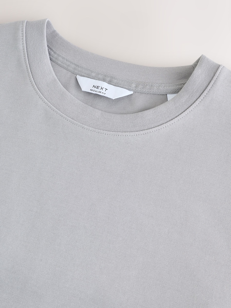 Eisgrau - Reguläre Passform - Elegantes T-Shirt aus schwerem Material und weichem Tragegefühl - Bild 9 von 9