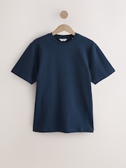 Navy Blue Regular Fit Smart Soft Touch Heavyweight T-Shirt - Image 6 of 8