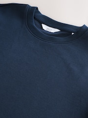 Navy Blue Regular Fit Smart Soft Touch Heavyweight T-Shirt - Image 7 of 8