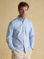 Joules Classic Fit Light Blue Check Long Sleeve Cotton Oxford Shirt - Image 1 of 10