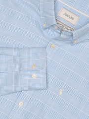 Joules Classic Fit Light Blue Check Long Sleeve Cotton Oxford Shirt - Image 10 of 10