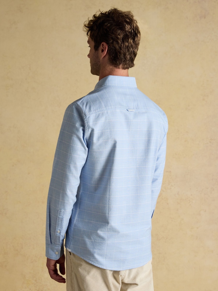 Joules Classic Fit Light Blue Check Long Sleeve Cotton Oxford Shirt - Image 2 of 10