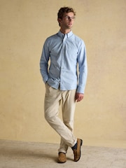 Joules Classic Fit Light Blue Check Long Sleeve Cotton Oxford Shirt - Image 3 of 10