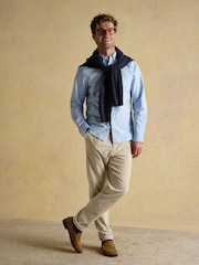 Joules Classic Fit Light Blue Check Long Sleeve Cotton Oxford Shirt - Image 6 of 10