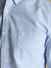 Joules Classic Fit Light Blue Check Long Sleeve Cotton Oxford Shirt - Image 7 of 10