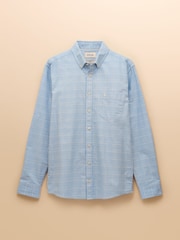 Joules Classic Fit Light Blue Check Long Sleeve Cotton Oxford Shirt - Image 9 of 10
