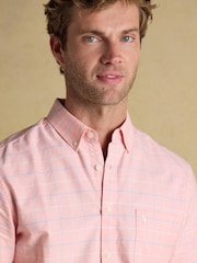 Joules Classic Fit Pink Check Long Sleeve Cotton Oxford Shirt - Image 3 of 7