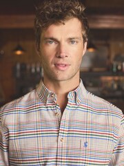 Joules Oxford Classic Fit Multi Check Long Sleeve Cotton Shirt - Image 2 of 12