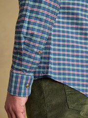 Joules Oxford Classic Fit Blue Check Long Sleeve Cotton Shirt - Image 10 of 14