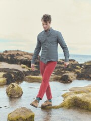 Joules Oxford Classic Fit Blue Check Long Sleeve Cotton Shirt - Image 3 of 14