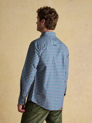 Joules Oxford Classic Fit Blue Check Long Sleeve Cotton Shirt - Image 6 of 14