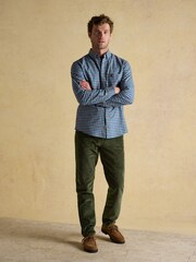Joules Oxford Classic Fit Blue Check Long Sleeve Cotton Shirt - Image 7 of 14