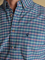 Joules Oxford Classic Fit Blue Check Long Sleeve Cotton Shirt - Image 9 of 14