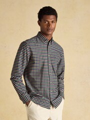 Joules Oxford Classic Fit Green Check Long Sleeve Cotton Shirt - Image 1 of 9
