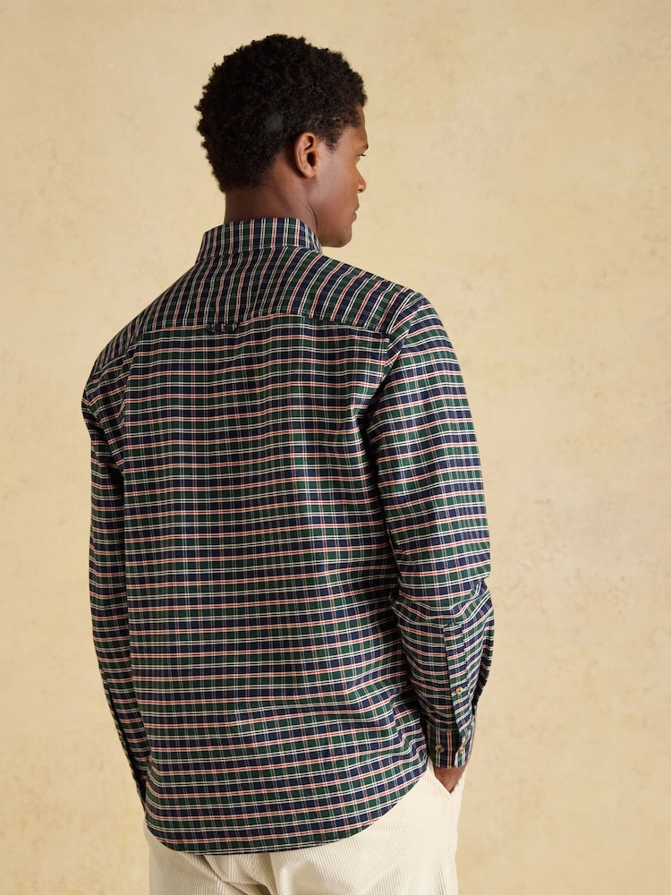 Joules Oxford Classic Fit Green Check Long Sleeve Cotton Shirt - Image 2 of 9