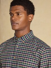 Joules Oxford Classic Fit Green Check Long Sleeve Cotton Shirt - Image 3 of 9