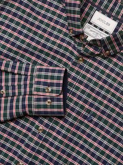 Joules Oxford Classic Fit Green Check Long Sleeve Cotton Shirt - Image 8 of 9