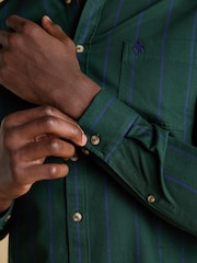 Joules Cotton Twill Green Stripe Shirt - Image 8 of 11