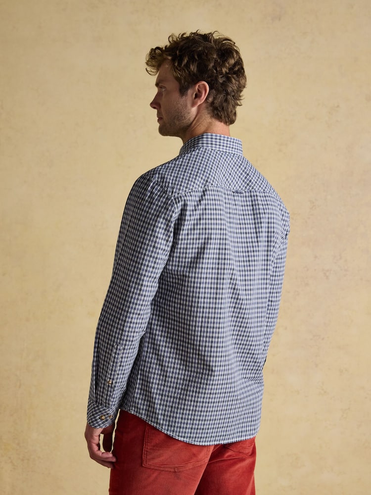 Joules Cotton Poplin Blue Long Sleeve Gingham Shirt - Image 2 of 11 Joules Cotton Poplin Blue Long Sleeve Gingham Shirt - Image 2 of 11