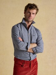 Joules Cotton Poplin Blue Long Sleeve Gingham Shirt - Image 6 of 11