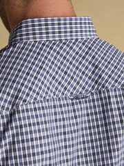 Joules Cotton Poplin Blue Long Sleeve Gingham Shirt - Image 9 of 11