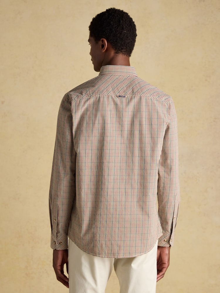 Joules Cotton Poplin Brown Long Sleeve Gingham Shirt - Image 2 of 10