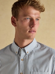 Joules Cotton Poplin Navy Long Sleeve Stripe Shirt - Image 3 of 10