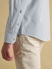 Joules Cotton Poplin Navy Long Sleeve Stripe Shirt - Image 6 of 10