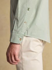 Joules Cotton Poplin Green Long Sleeve Stripe Shirt - Image 4 of 10