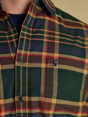 Joules Brushed Flannel Green Cotton Shirt - Image 10 of 14