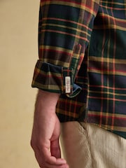 Joules Brushed Flannel Green Cotton Shirt - Image 11 of 14
