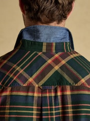 Joules Brushed Flannel Green Cotton Shirt - Image 13 of 14