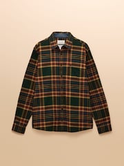 Joules Brushed Flannel Green Cotton Shirt - Image 14 of 14
