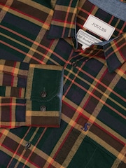 Joules Brushed Flannel Green Cotton Shirt - Image 3 of 14